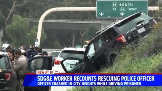 SDG&E Worker Recounts Rescuing Police Officer from Crash